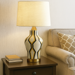 Ceramic Black & Gold Deco Table Lamp (Pair)