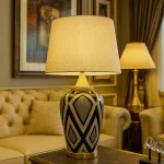 Ceramic Royal Geometric Table Lamp (Pair)