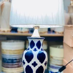 Artistic Blue & White Table Lamps (Pair)