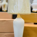 Sleek White Ceramic Lamp (Pair)