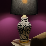 Ceramic Arabic Calligraphy Table Lamp (Pair)
